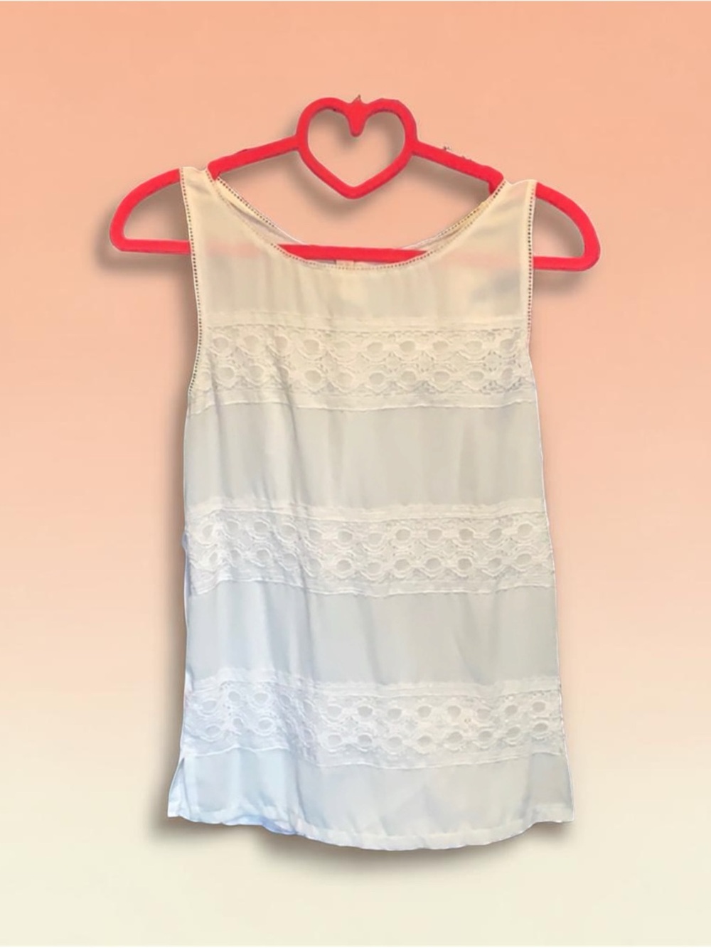 Semi sheer XXSP Ann Taylor Loft lace applique top